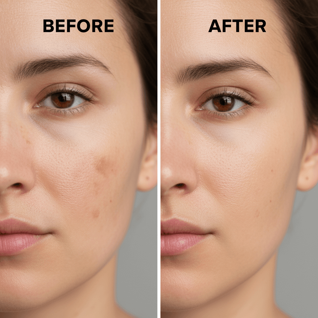 Cheek pigmentation cleared after PicoWay