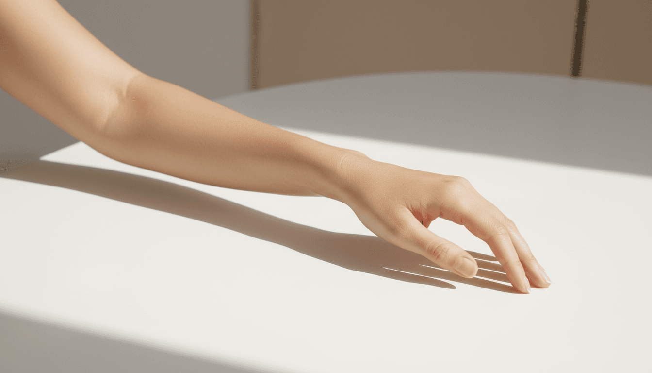Woman arm resting for laser hair removal