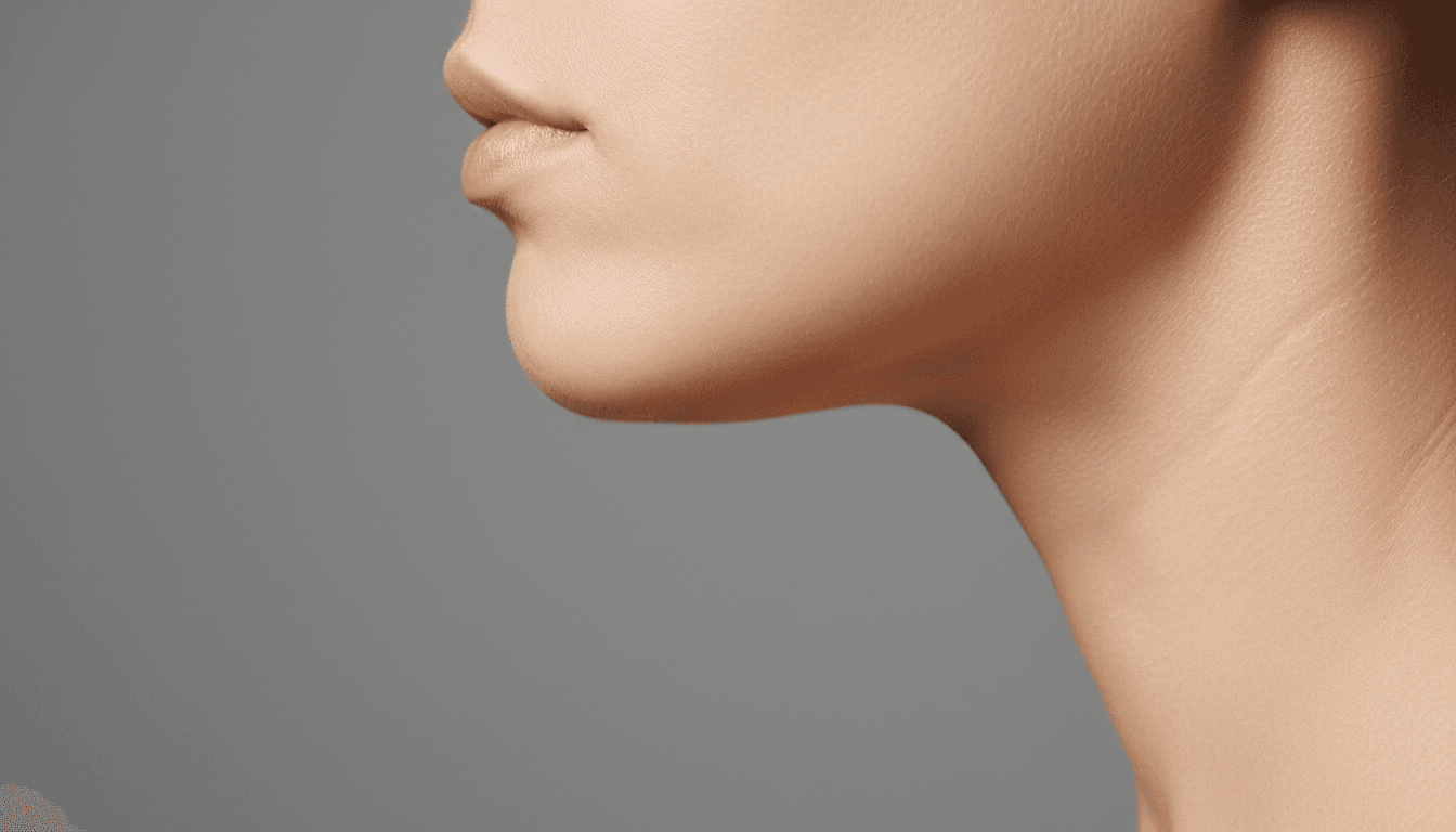 Side profile of chin and jawline