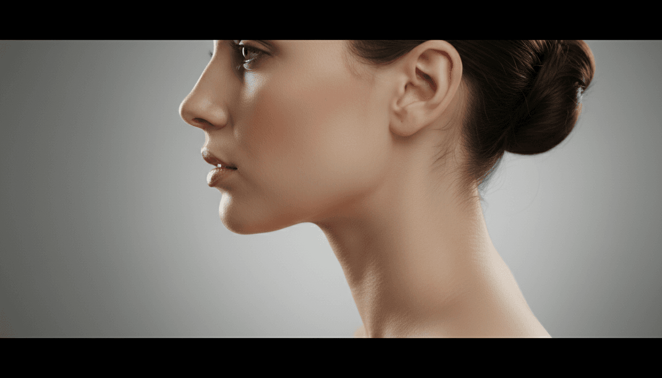 Chin projection profile view