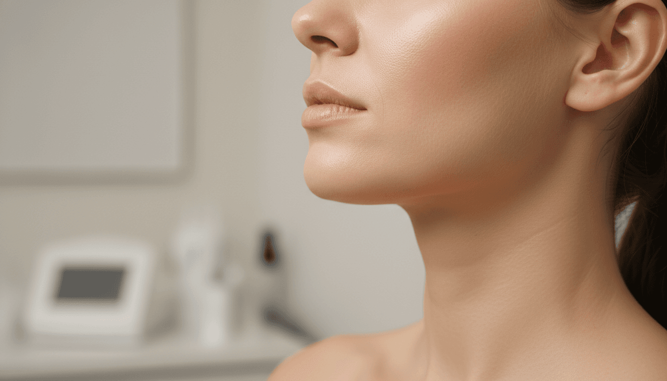 Defined jawline with natural contouring