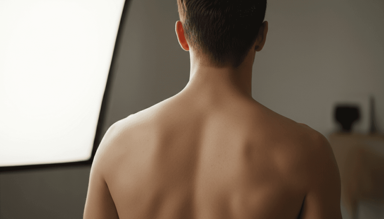 Male back shoulders laser hair removal area