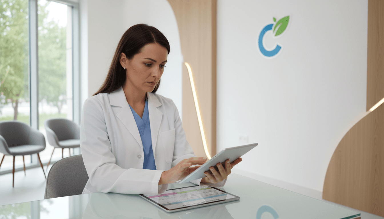 Client reviewing appointment schedule on tablet