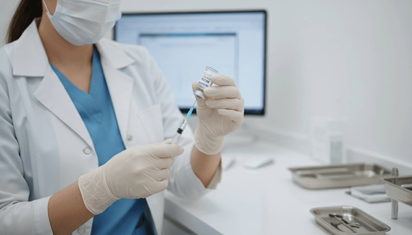 Botox and Dysport treatment preparation by nurse injector