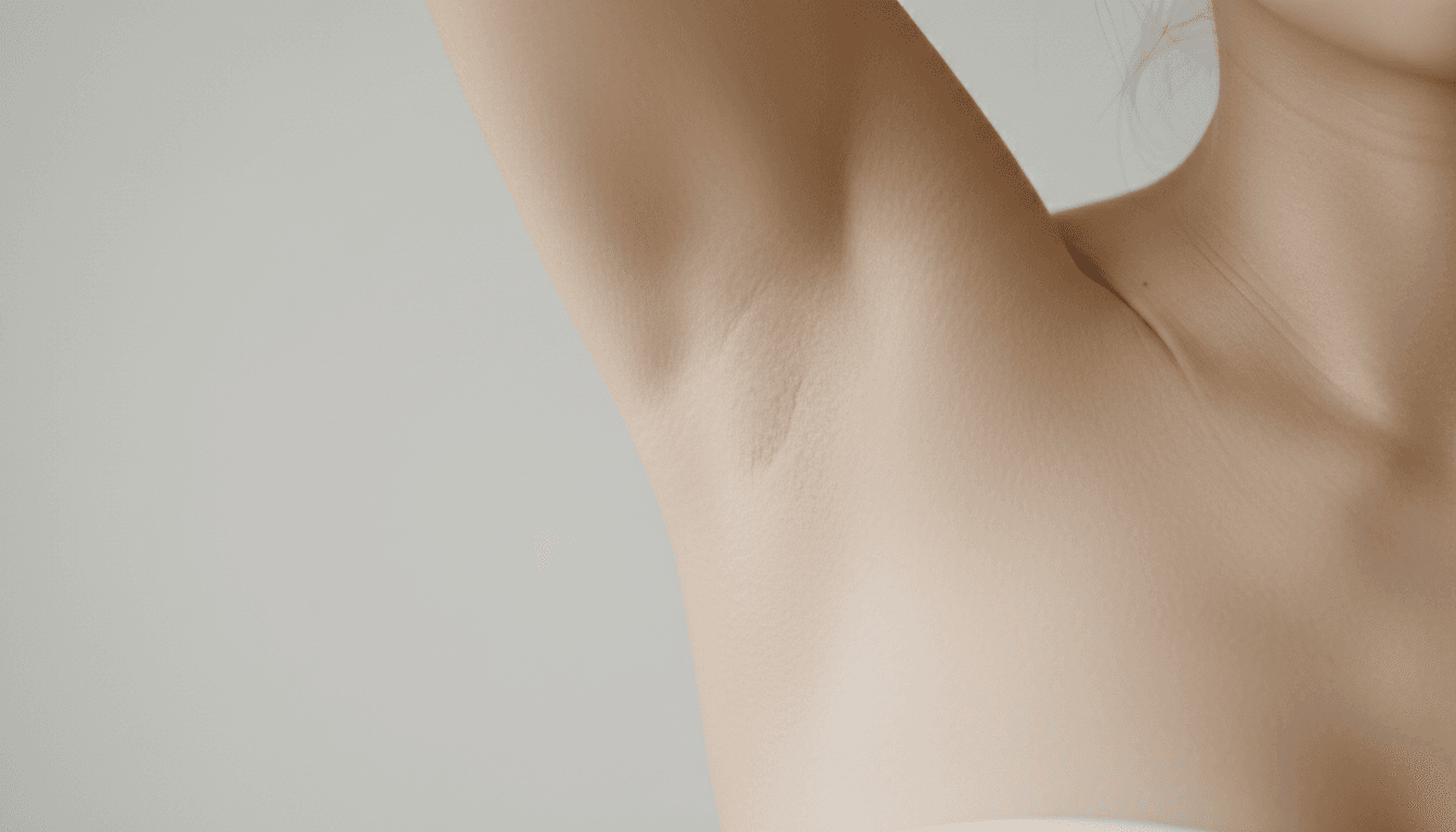 Underarm laser hair removal treatment area