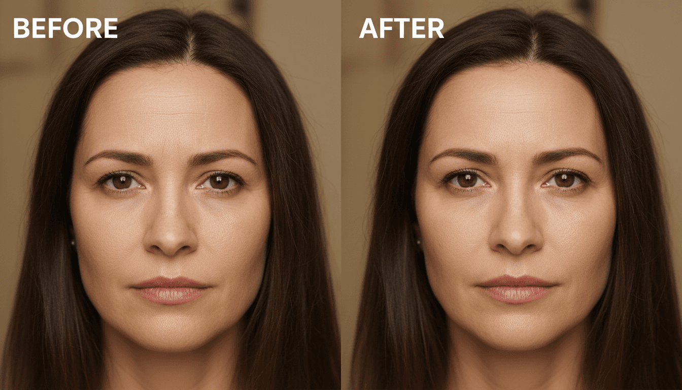 Frown lines before and after treatment