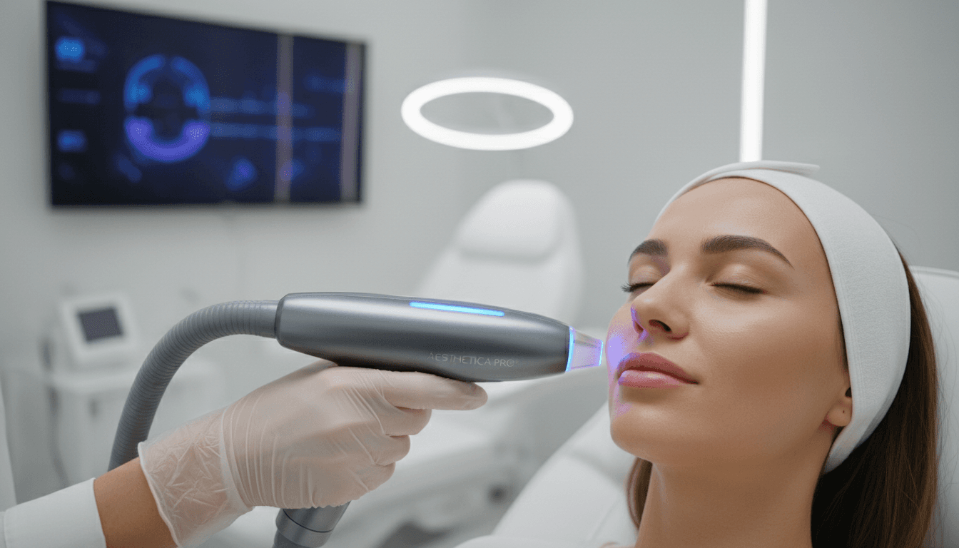 PicoWay laser treatment being applied to skin